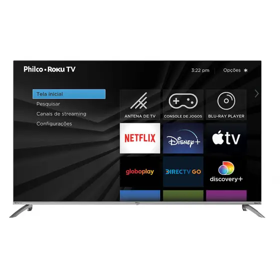 Smart TV LED 4K Philco 58″ Roku TV Dolby Audio PTV58G7UR2CSBL