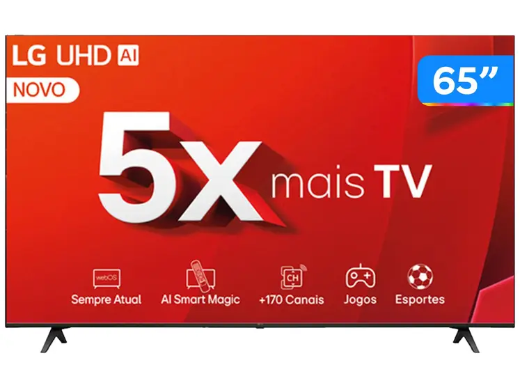 Smart TV UHD LG 65″ 4K webOS 24 Otimizador de Jogos 65UT8050