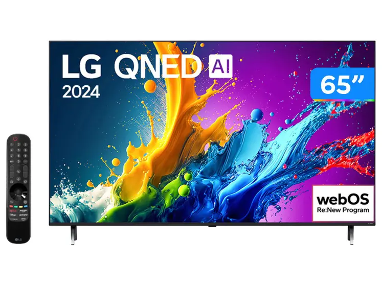 Smart TV QNED 4K LG 65″ webOS 24 Processador a5 Ger7 65QNED80TSA