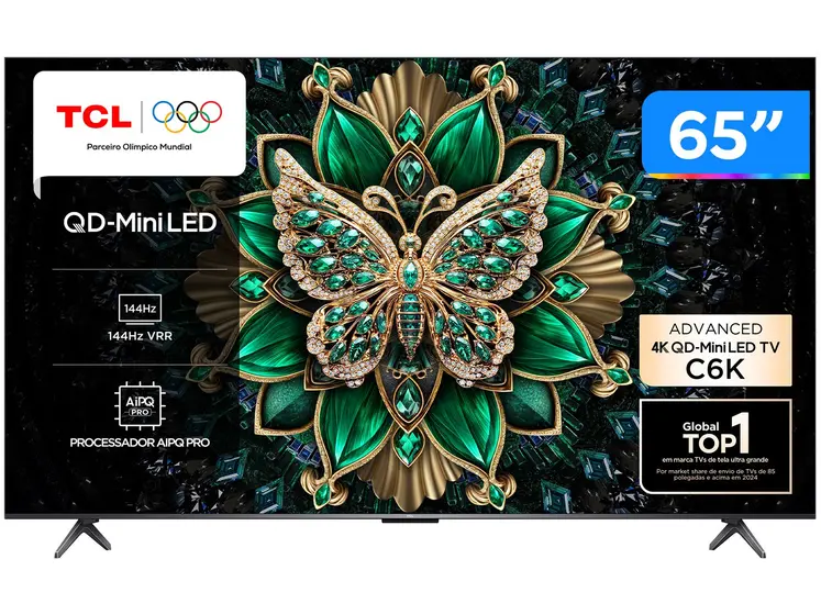 Smart TV MiniLED 4K UHD TCL 65″ 120Hz Google TV AiPQ 65C6K