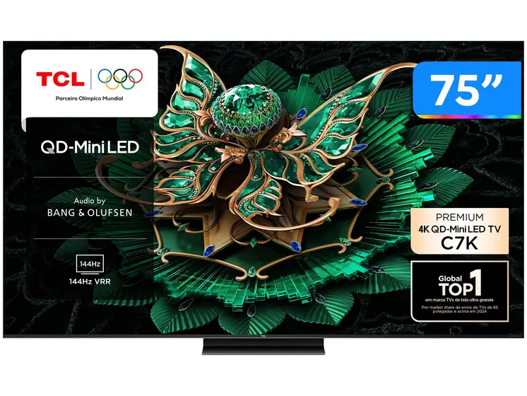 Smart TV MiniLED TCL 75″ 4K UHD 144Hz Google TV 75C7K