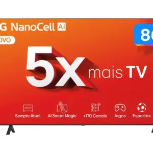 Smart TV NanoCell LG 86″ 4K Painel 120Hz FreeSync 86NANO80T Smart TV NanoCell LG 86″ 4K Painel 120Hz FreeSync 86NANO80T