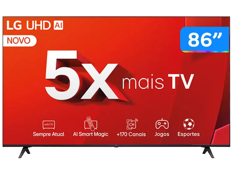 Smart TV UHD LG 86″ 4K webOS 24 Otimizador de Jogos 86UT8050