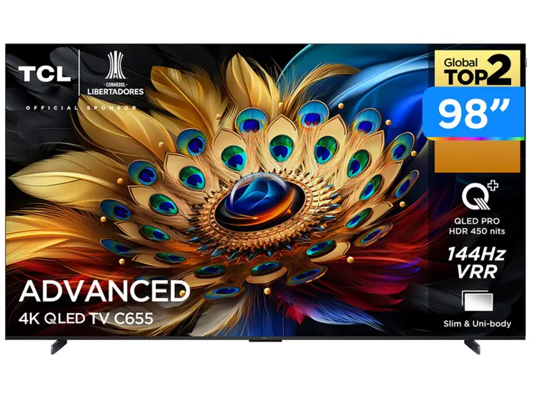 Smart TV QLED TCL 98″ 4K UHD Advanced 120Hz Google TV 98C655