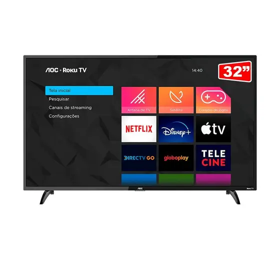Smart TV LED HD AOC 32″ Roku TV 32S5195/78
