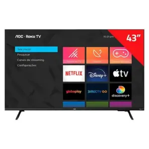 Smart TV LED AOC 43″ Full HD Roku TV 43S5135/78G Smart TV LED AOC 43″ Full HD Roku TV 43S5135/78G