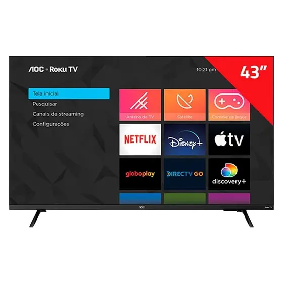Smart TV LED AOC 43″ Full HD Roku TV 43S5135/78G