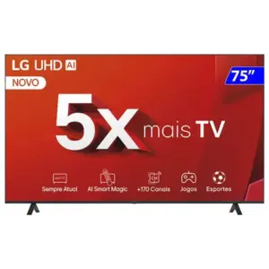Smart TV UHD LG 75″ 4K webOS 24 ThinQ AI 75UT8050PSA Smart TV UHD LG 75″ 4K webOS 24 ThinQ AI 75UT8050PSA