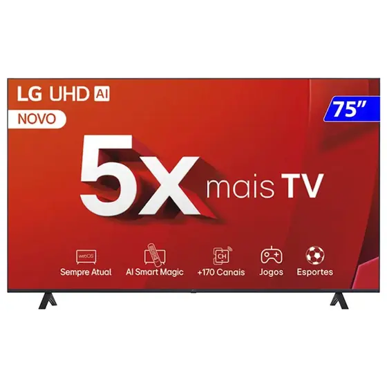 Smart TV UHD LG 75″ 4K webOS 24 ThinQ AI 75UT8050PSA