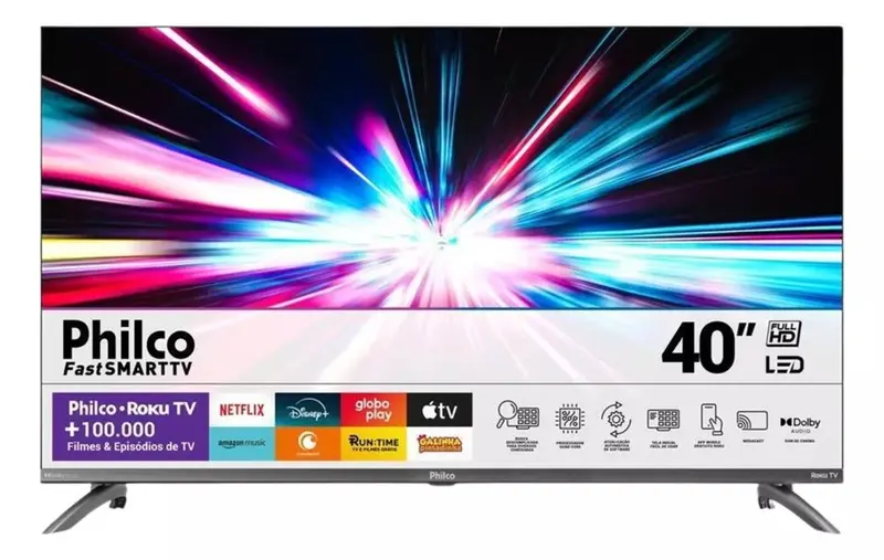 Smart TV LED Philco 40″ Full HD Roku TV PTV40M9GR2CGB