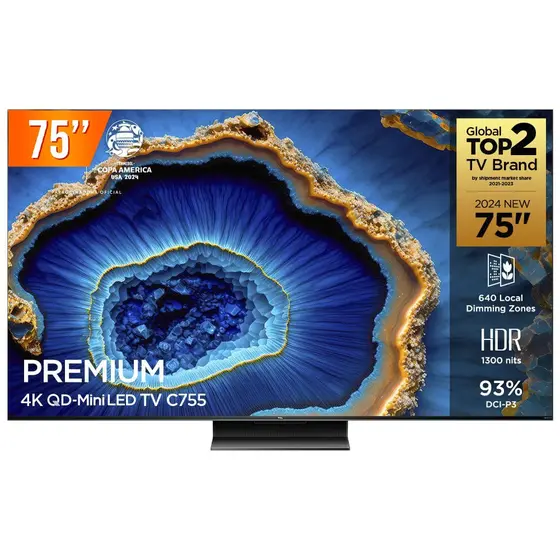 Smart TV QD-Mini LED TCL 75″ 4K UHD 120Hz Google TV C755