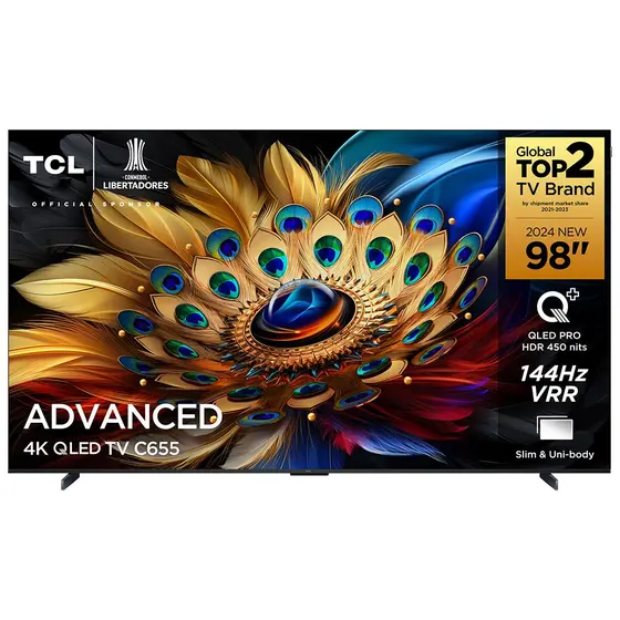 Smart TV QLED TCL 98″ 4K UHD 120Hz Android TV C655