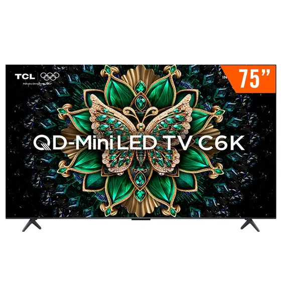 Smart TV QLED Mini LED TCL 75″ 4K UHD Android TV 75C6K