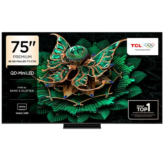 Smart TV QD-Mini LED TCL 75″ 4K 144Hz Google TV 75C7K
