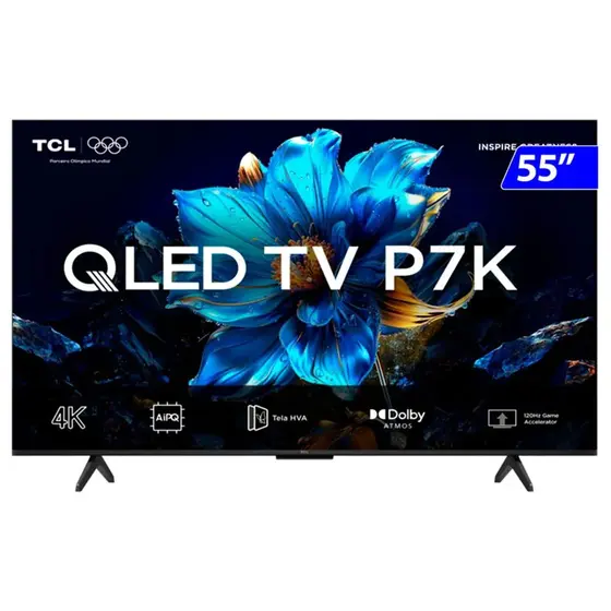 Smart TV QLED TCL 55″ 4K Comando de Voz 55P7K
