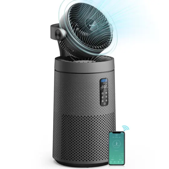 Purificador de Ar Ventilador AROEVE para Sala Grande de 1980m² com WiFi MK08W