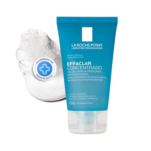 La Roche-posay Effaclar Gel Concentrado 150g. Gel de Limpeza Facial. Limpa a Pele Profundamente Reduzindo a Oleosidade e Lesões Acneica. Limpeza Facial. Pele Oleosa. Ácido Salicílico, LHA, PCA de Zinco.