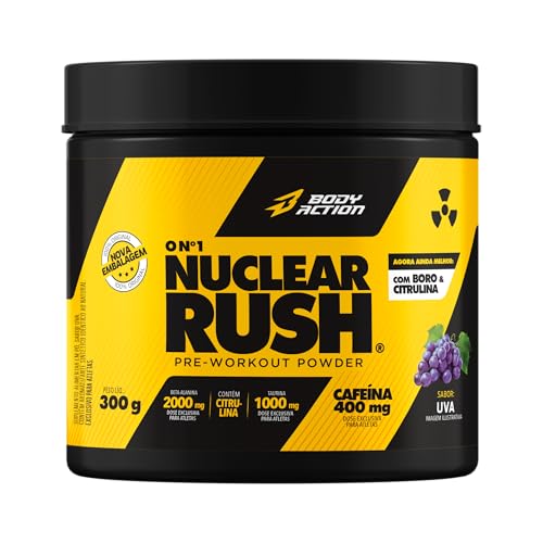 Pré Treino 300g Nuclear Rush Bodyaction (300g, Uva)