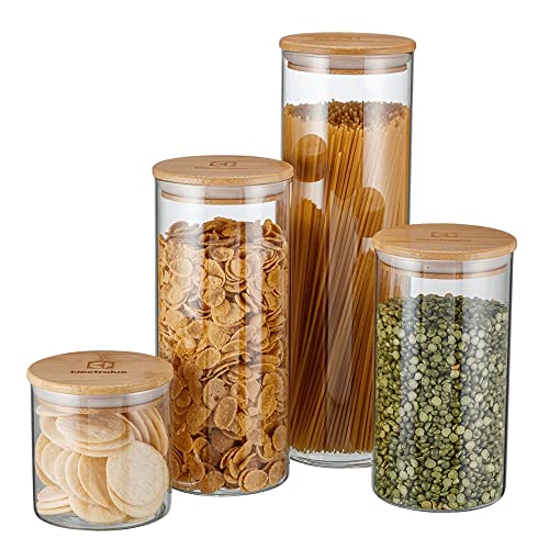 Potes Herméticos Porta-Mantimentos com Tampa de Bambu Electrolux - 4 unidades