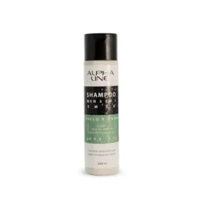 Shampoo 3 em 1 Alpha Line Men para Cabelo e Barba 300ml