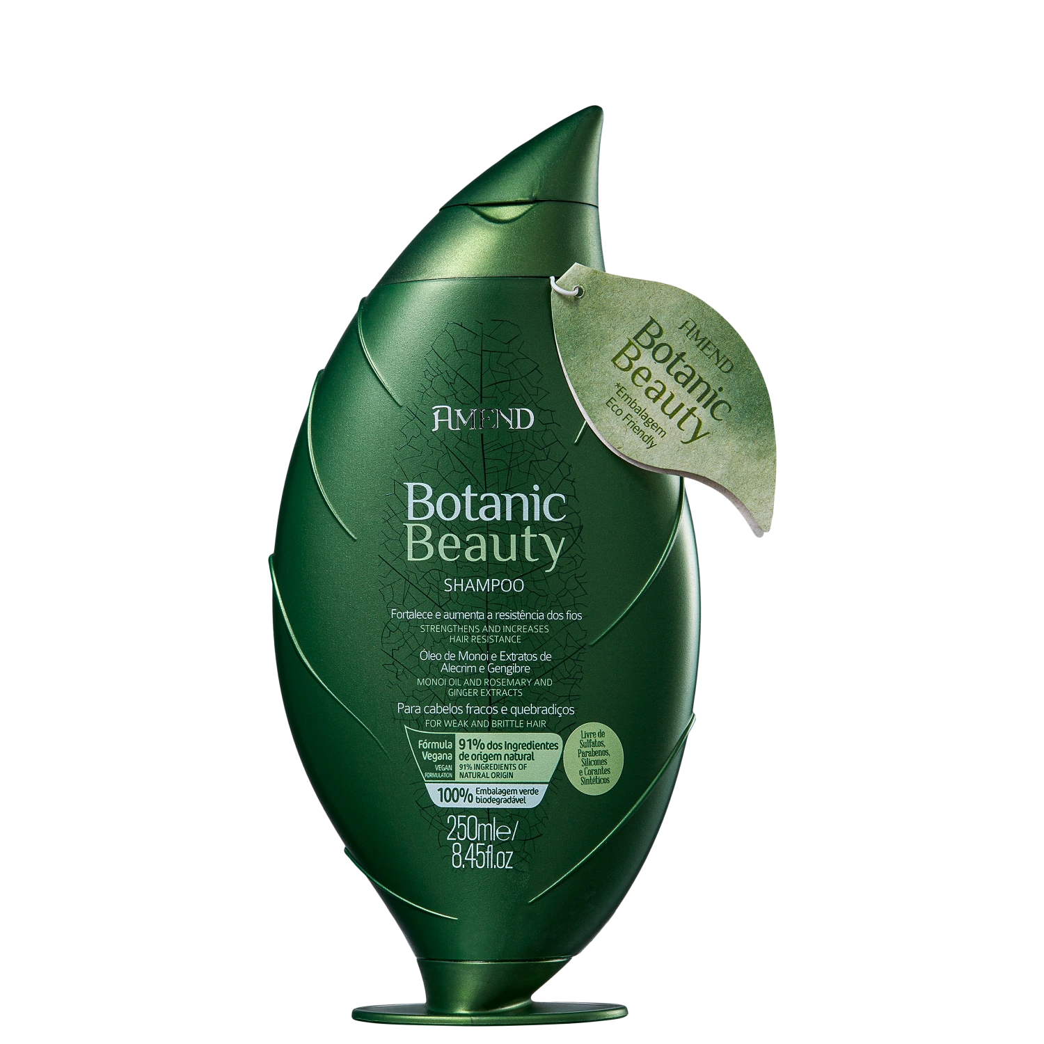 Shampoo Amend Botanic Beauty Óleo de Monoi e Extratos de Alecrim e Gengibre 250ml