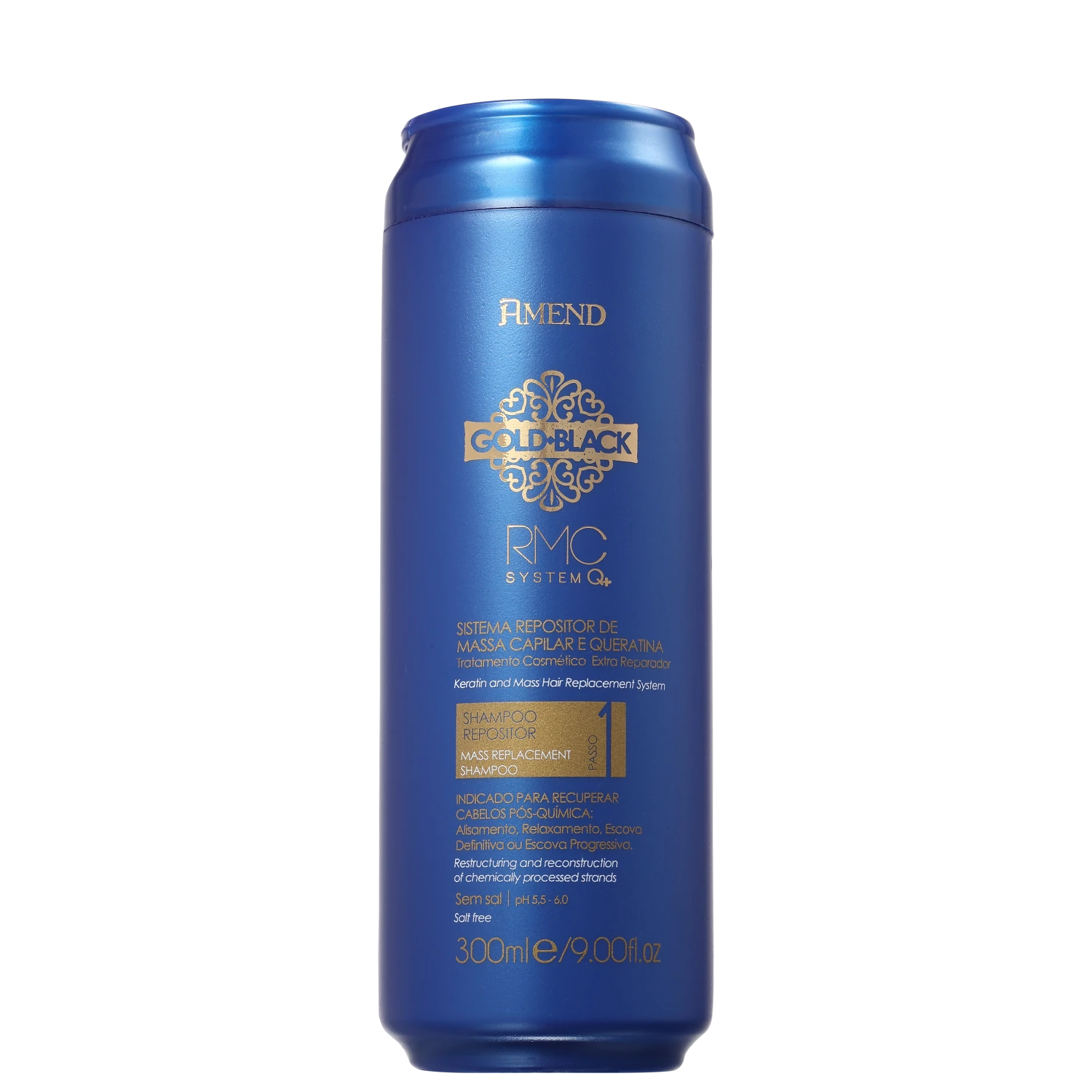 Shampoo Repositor de Massa Amend Gold Black RMC System Q+ 300ml