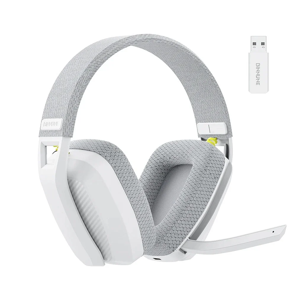 Headset Gamer Binnune BW06 Sem Fio para PS5 PS4 PC Branco Claro