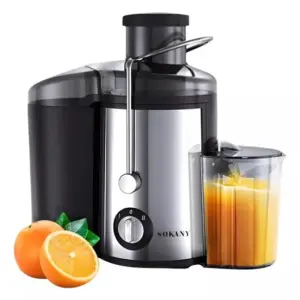 Centrífuga de Alimentos Elétrica Sokany Juicer 800W Inox