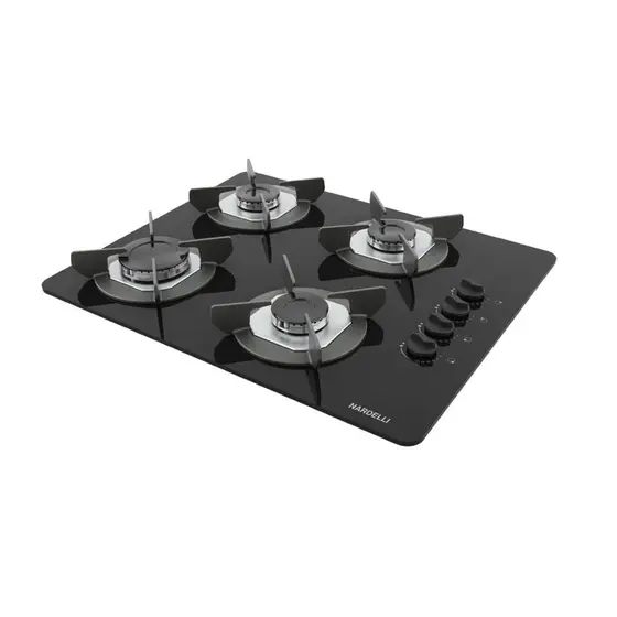 Cooktop 4 Bocas a Gás Nardelli Safe com Mesa de Vidro