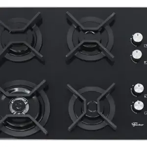 Cooktop 4 Bocas a Gás Fischer Black com Mesa de Vidro Bivolt