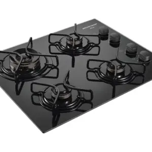Cooktop 4 Bocas a Gás Brastemp Ative Dupla Chama com Vidro Temperado Preto BDD62AE Cooktop 4 Bocas a Gás Brastemp Ative Dupla Chama com Vidro Temperado Preto BDD62AE