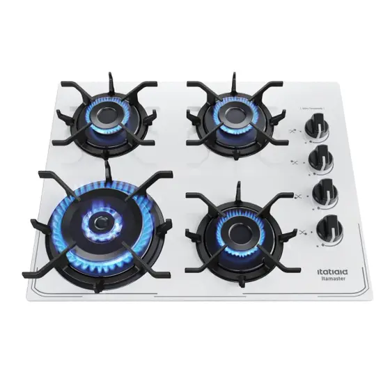 Cooktop 4 Bocas a Gás Itatiaia Itamaster Tripla Chama Branco Bivolt