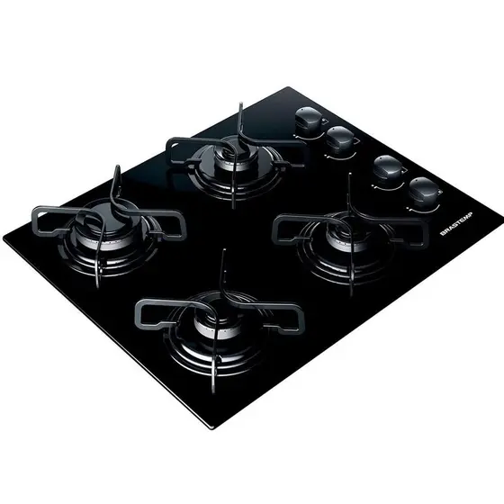 Cooktop 4 Bocas a Gás Brastemp Ative Acendimento Superautomático Preto BDD61AE