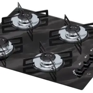 Cooktop 4 Bocas a Gás Chamalux Ultra Chama Mármore Preto Bivolt