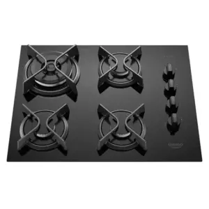 Cooktop 4 Bocas a Gás Dako Supreme Tripla Chama com Mesa de Vidro