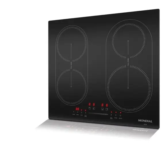 Cooktop 4 Bocas Indução Mondial com Função Turbo 7000W Preto 220V CTI-03