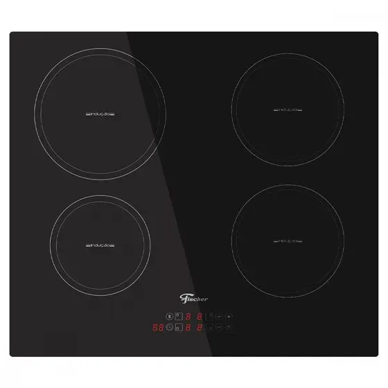 Cooktop 4 Bocas Indução Fischer Vitrocerâmico com Painel Touch Preto 220V