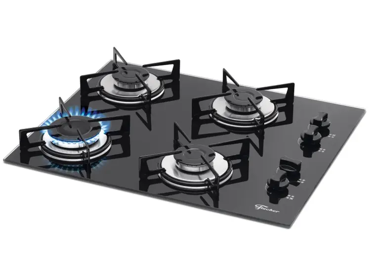 Cooktop 4 Bocas a Gás Fischer Preto 1519