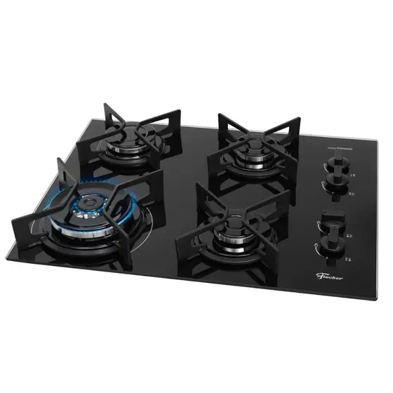Cooktop 4 Bocas a Gás Fischer Fit Line Tripla Chama