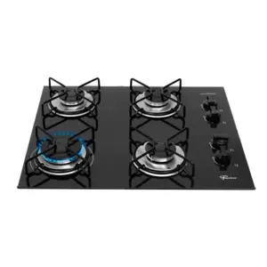 Cooktop 4 Bocas a Gás Fischer Fit Line Preto Bivolt Cooktop 4 Bocas a Gás Fischer Fit Line Preto Bivolt