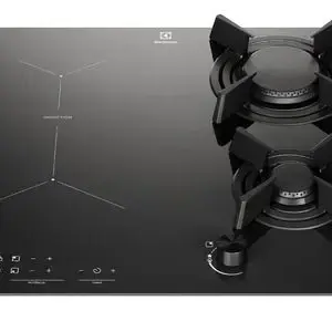 Cooktop 4 Bocas Híbrido Electrolux 2 Queimadores a Gás e 2 por Indução Cooktop 4 Bocas Híbrido Electrolux 2 Queimadores a Gás e 2 por Indução