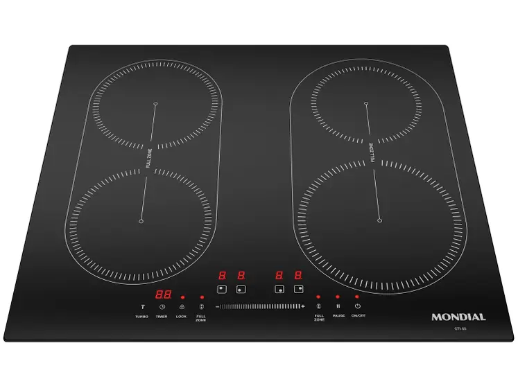 Cooktop 4 Bocas Indução Mondial com Painel Touch Preto CTI-03