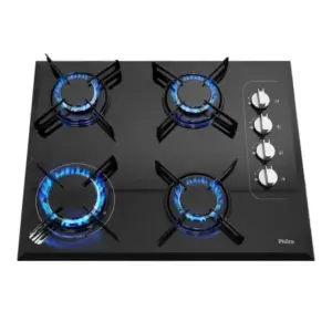 Cooktop 4 Bocas a Gás Philco Chef 4 com Vidro Temperado Bivolt Cooktop 4 Bocas a Gás Philco Chef 4 com Vidro Temperado Bivolt