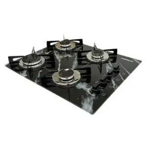 Cooktop 4 Bocas a Gás Chamalux Ultra Chama Mármore
