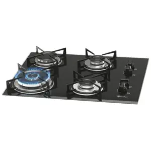 Cooktop 4 Bocas a Gás Fischer Tripla Chama com Mesa de Vidro Cooktop 4 Bocas a Gás Fischer Tripla Chama com Mesa de Vidro