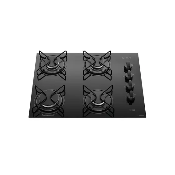 Cooktop 4 Bocas a Gás Atlas Agile Up Preto Bivolt