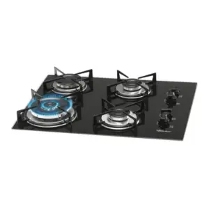 Cooktop 4 Bocas a Gás Fischer Tripla Chama com Mesa de Vidro Bivolt Cooktop 4 Bocas a Gás Fischer Tripla Chama com Mesa de Vidro Bivolt