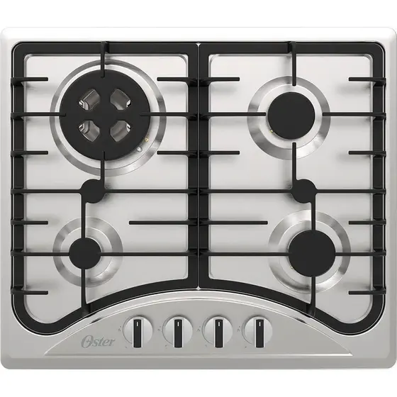 Cooktop 4 Bocas a Gás Oster Semiprofissional Inox Bivolt