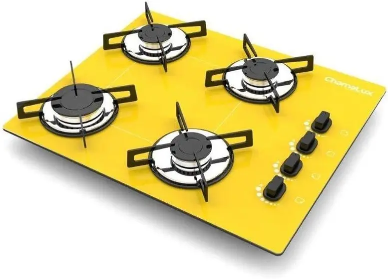 Cooktop 4 Bocas a Gás Chamalux Ultra Chama Amarelo