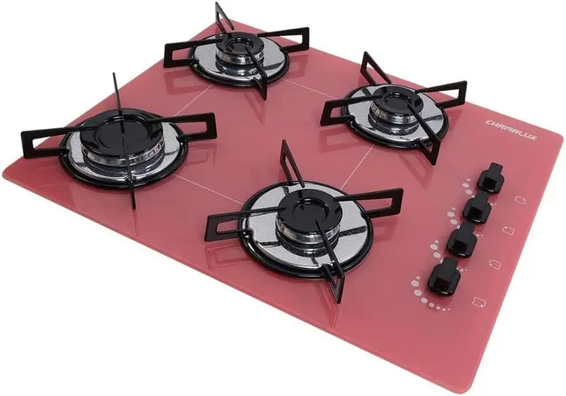 Cooktop 4 Bocas a Gás Chamalux Ultra Chama Rosa